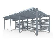 PERGOLA WITH ROOF AND LATHWALL