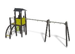 PLAY TOWER WITH TWO SWING