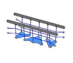 701155SP BRIDGE 2400 TRIANGLE STEP 80M (rail grey, net blue)