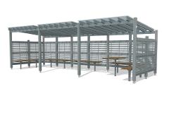PERGOLA WITH ROOF AND LATHWALL