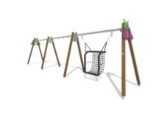 TWINFLOWER SWING FRAME FOR 4 + NEST BOOM  HIGH