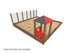 SANDBOX ON SLOPE WITH FENCE 4.9X4.9M