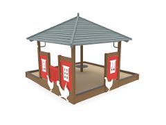 SANDBOX WITH ROOF 4X4M