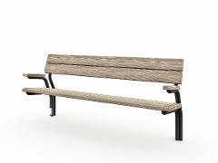 BENCH WITH ARMREST SCANDINAVIA