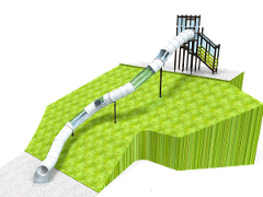 TUBE SLIDE ON HILL