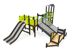 PLAY TOWERS WITH DOUBLE SLIDE