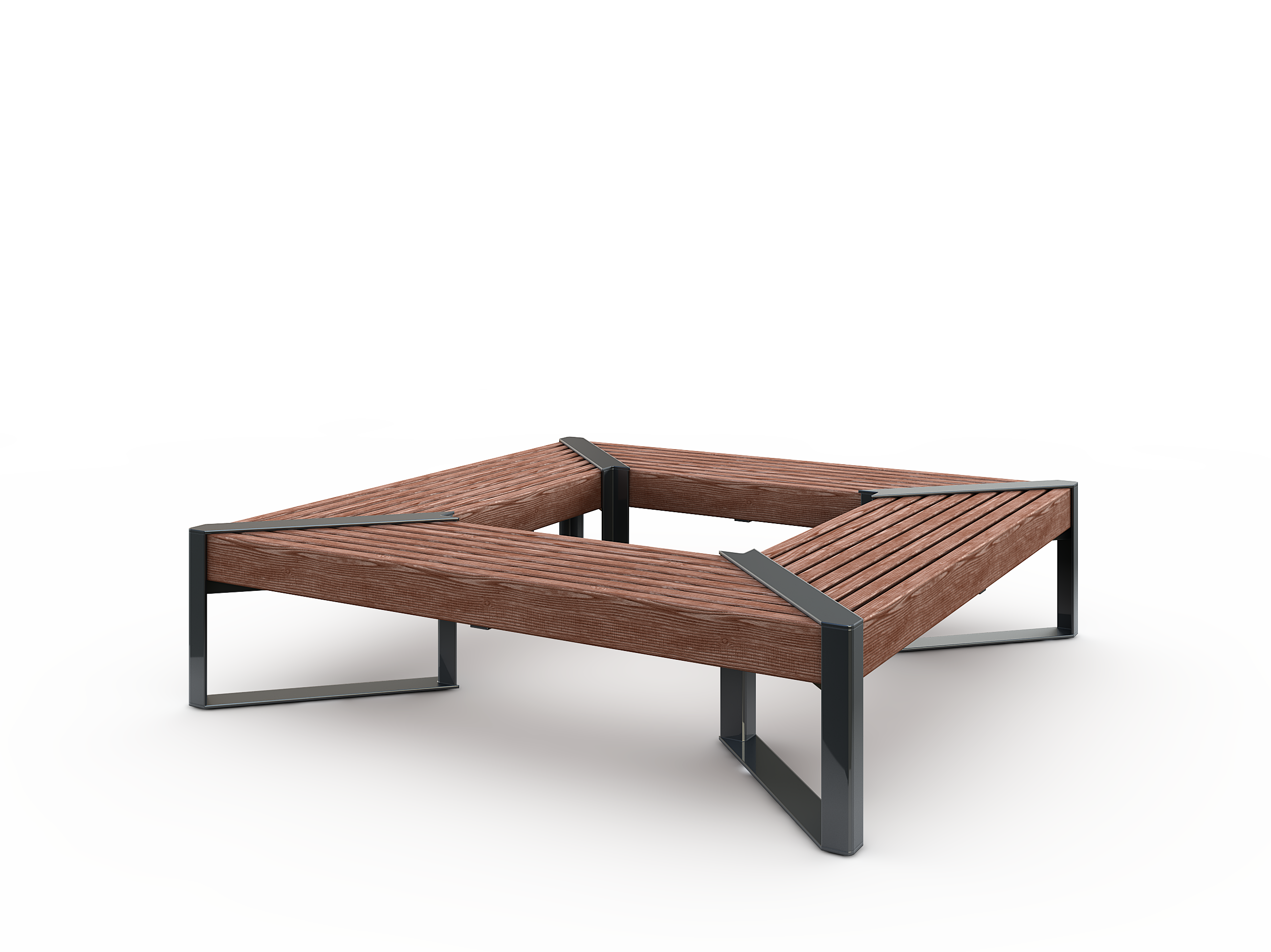Square bench 8-seater