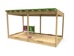 SANDBOX WITH HPL ROOF SHELTER 2,4X4,8M