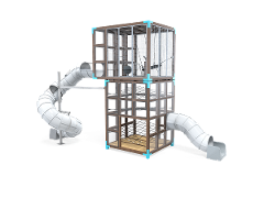 CUBIC TOWER WITH 2 TUBE SLIDES